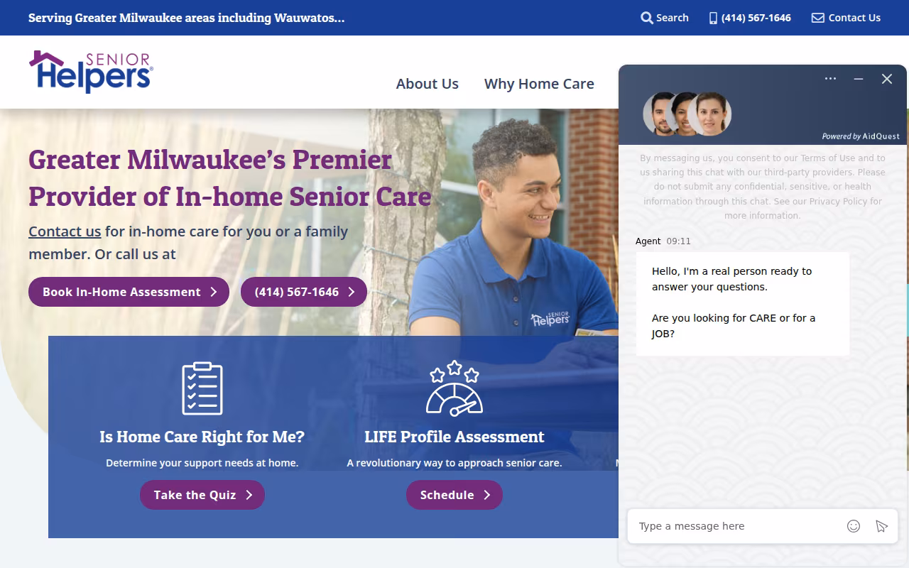Senior Helpers website