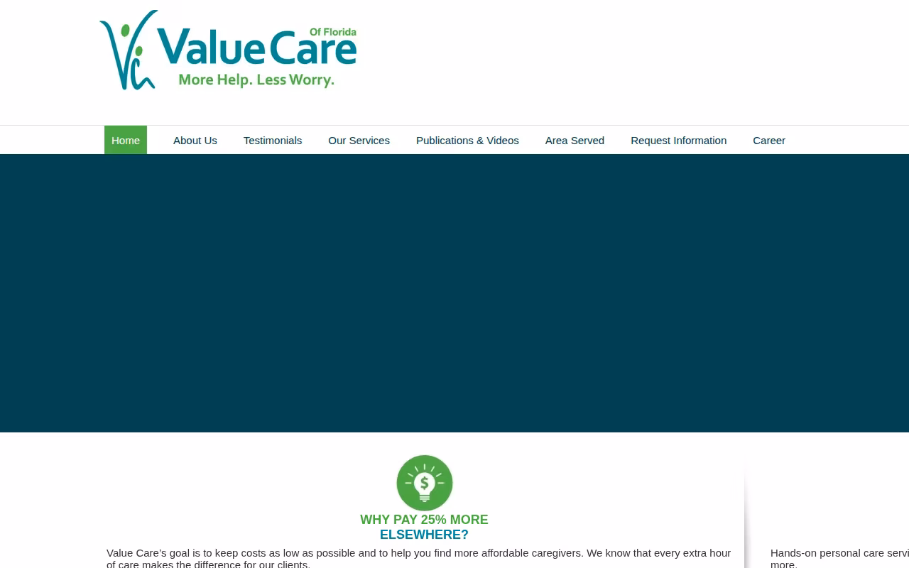 Value Care At Home website