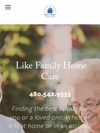 Like Family Home Care website