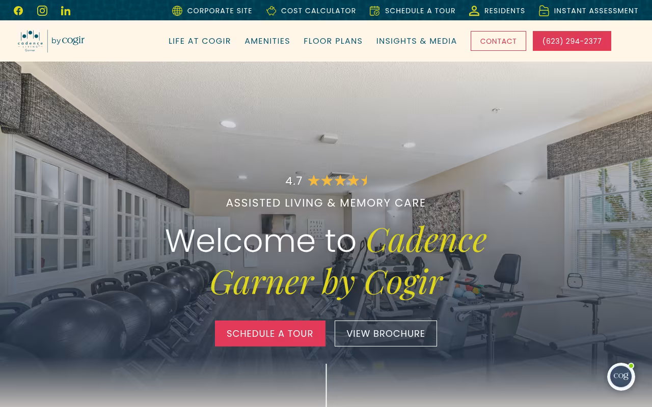 Cadence at Garner website