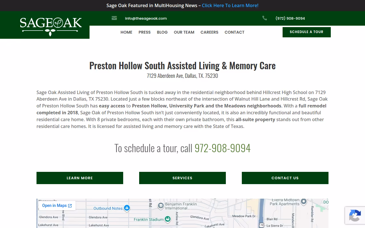 The Sage Oak website