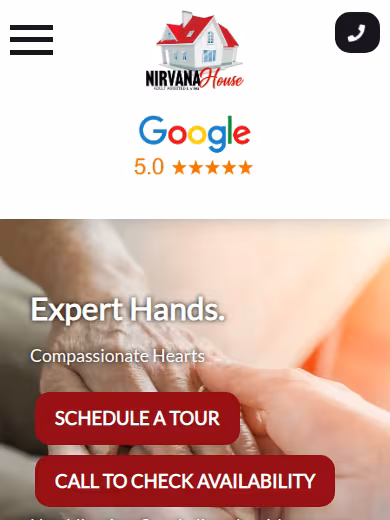 Nirvana House Assisted Living website