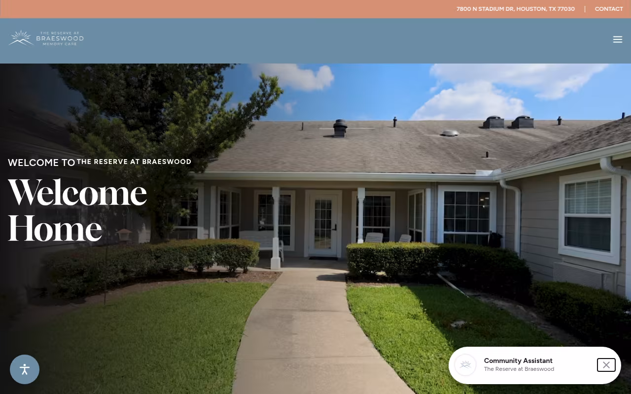 The Reserve at Braeswood Memory Care website