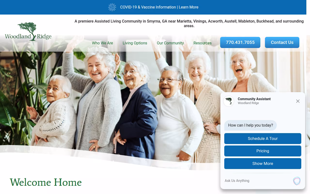 Woodland Ridge Assisted Living website