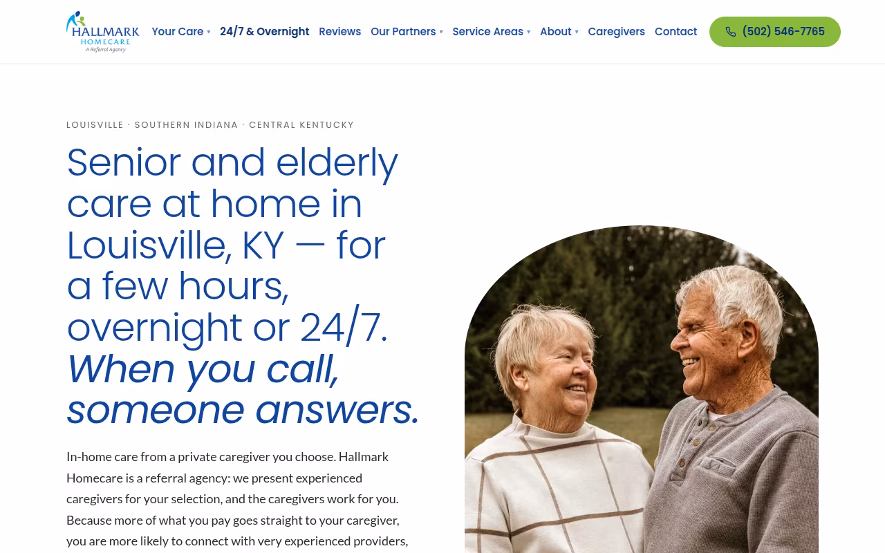 Hallmark Homecare Louisville website