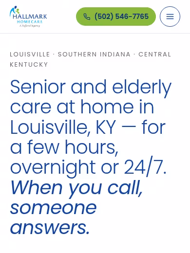 Hallmark Homecare Louisville website