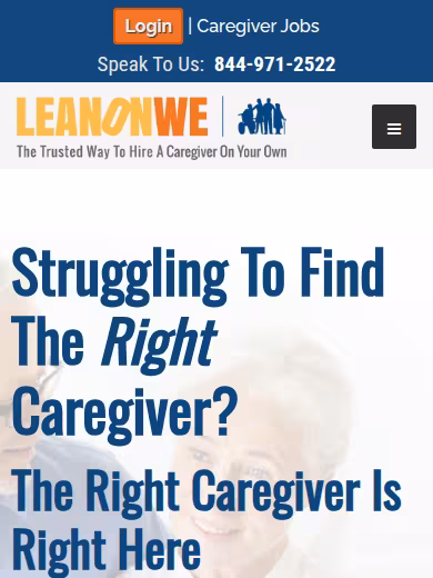 LeanOnWe Home Care website