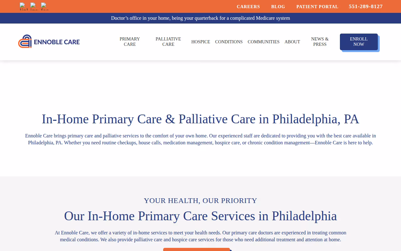 Ennoble Care website