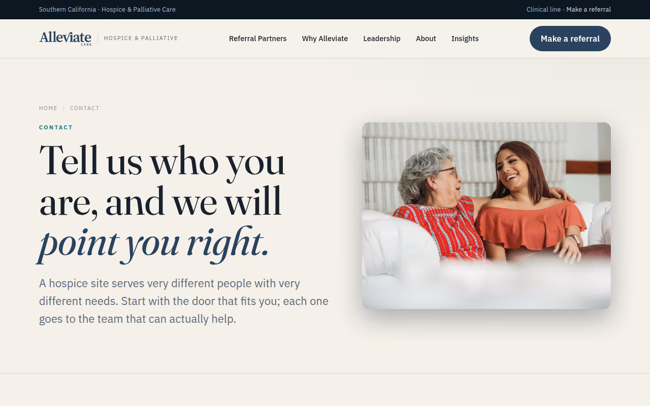 Inland Valley Hospice website