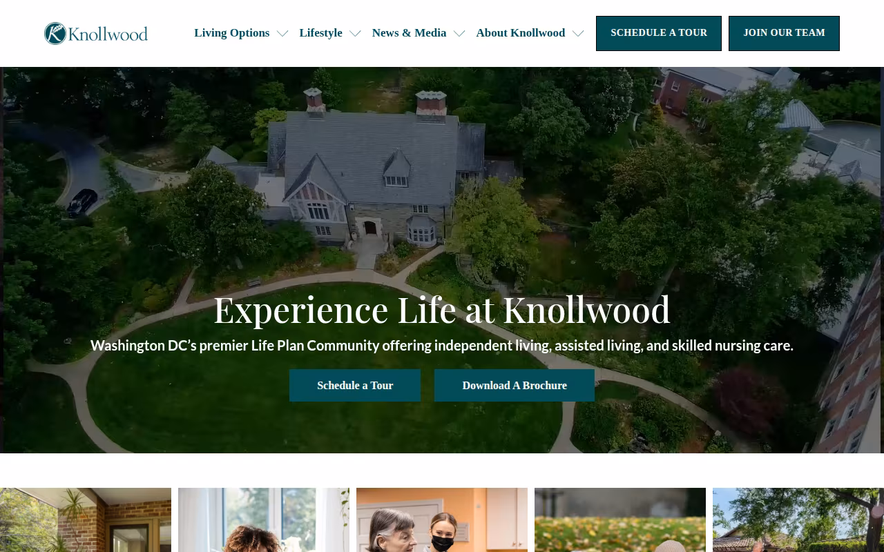 Knollwood Life Plan Community website