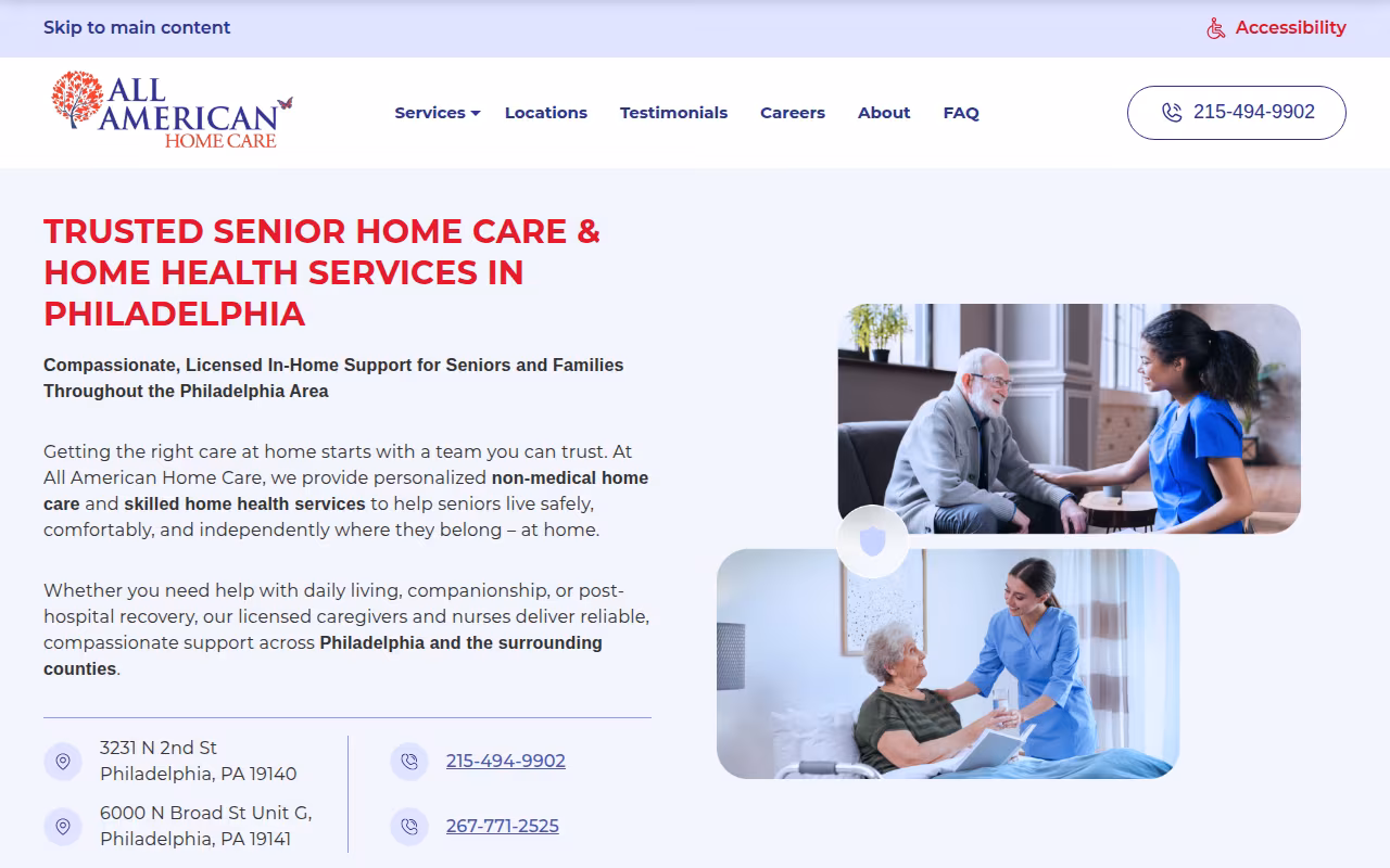 All American Home Care website