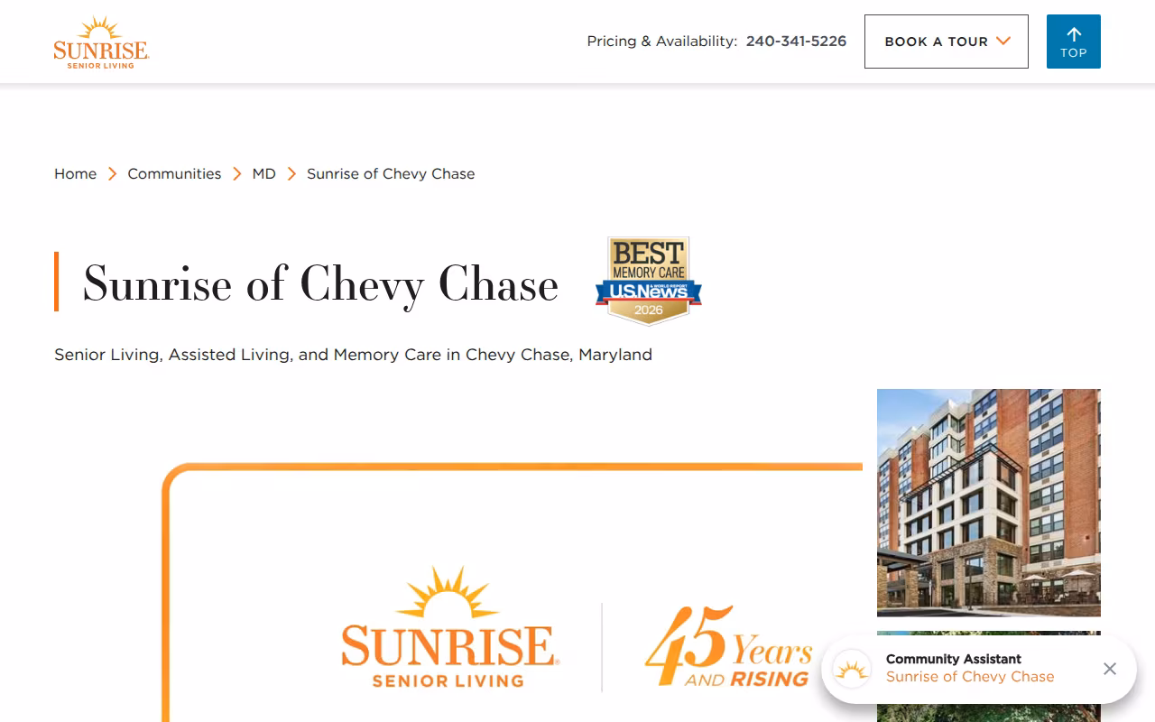 Sunrise of Chevy Chase website
