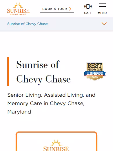 Sunrise of Chevy Chase website