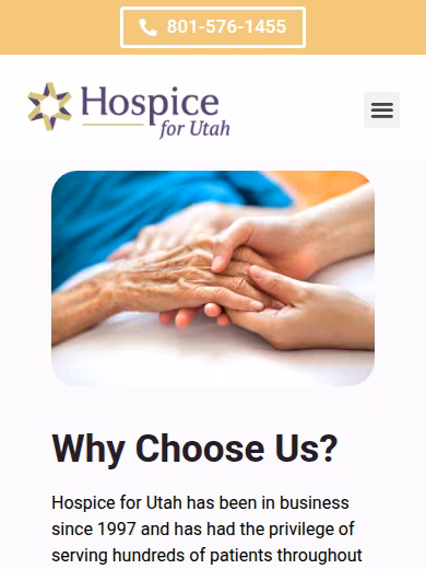 Hospice for Utah website