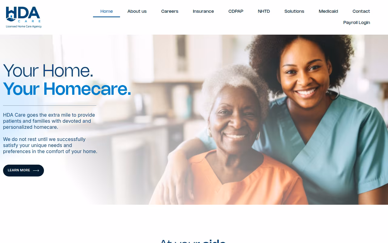 HDA CARE (License Home Care Agency) website